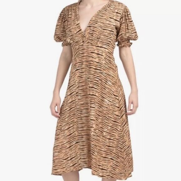EUC Revolve Faithfull the Brand Mary Louise Wyldie Animal Print Midi Dress - Picture 1 of 6